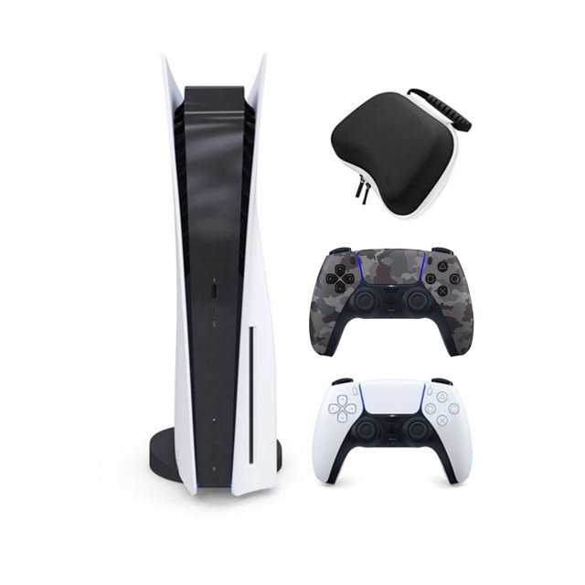 PlayStation 5 Disc Edition with Two Controllers White and Gray