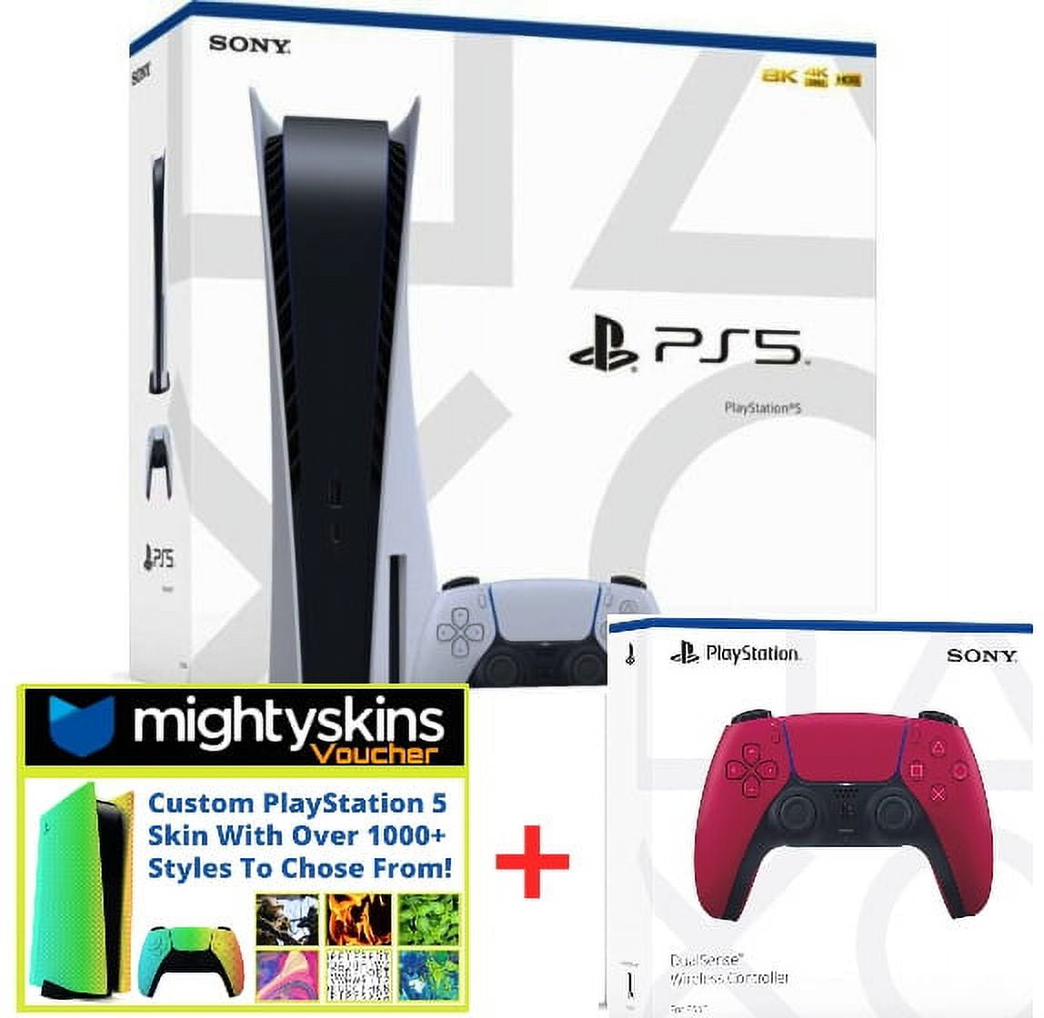 Sony Playstation 5 Disc Version (Sony PS5 Disc) with Cosmic Red Extra  Controller, Call of Duty: Vanguard and Microfiber Cleaning Cloth Bundle