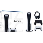 PlayStation 5 Disk Edition with PS5 Midnight Black DualSense Controller W/ Pulse Midnight Headset Limited Bundle
