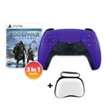 thumbnail image 1 of PlayStation 5 DualSense Controller Galactic Purple with God of War Ragnarok and Mytrix Hard Shell Controller Protective Case - 3 in 1 Bundle for PS5, 1 of 7