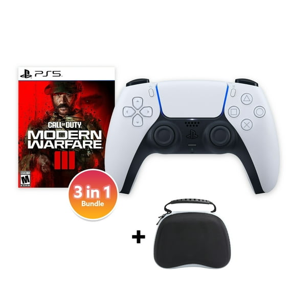 PlayStation 5 DualSense Controller Midnight Black with Call of Duty Modern Warfare II and Mytrix Dual Controller Charger - 3 in 1 Bundle for PS5