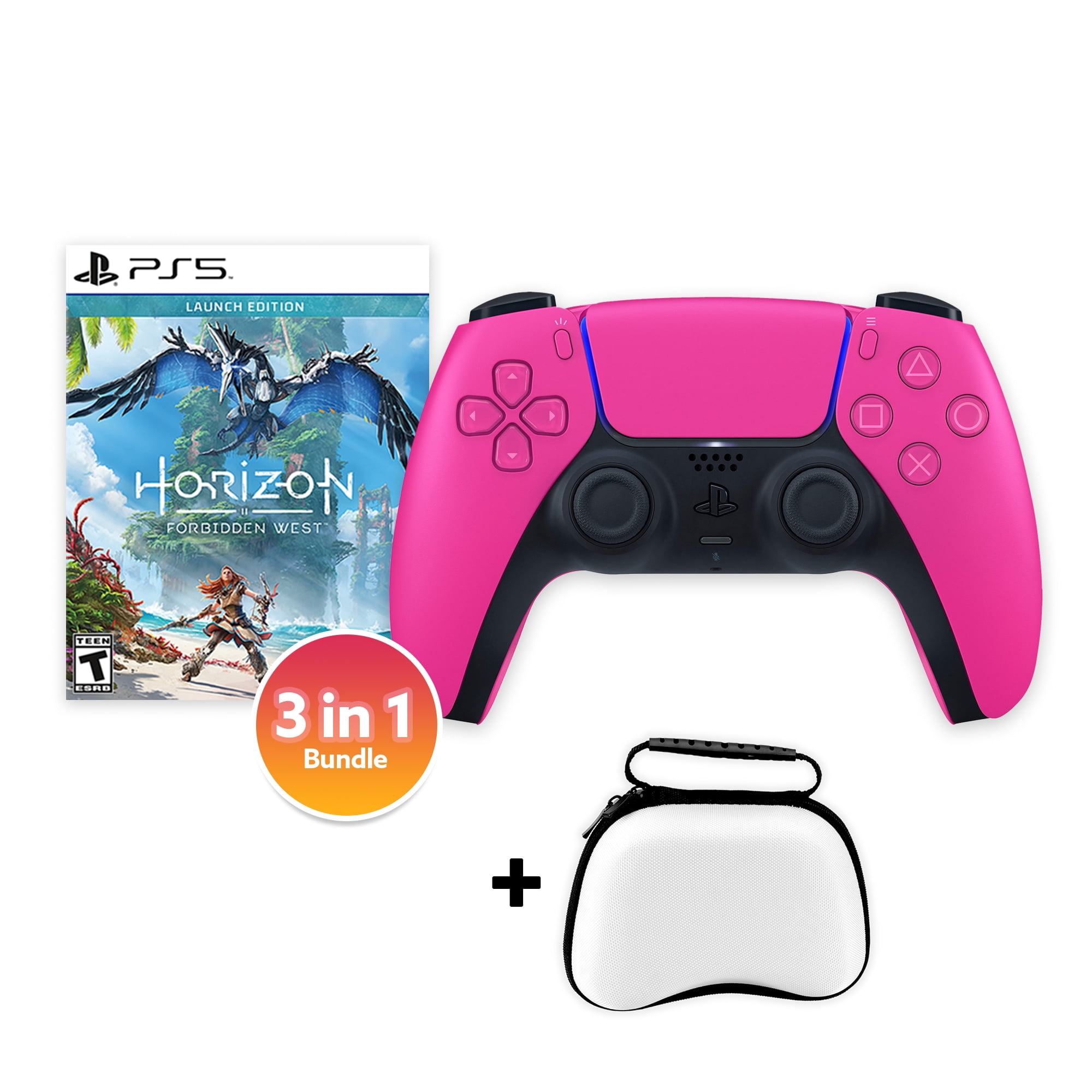Pink Dualshock PlayStation 5 DualSense Controller Nova Pink with Horizon Forbidden ...