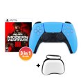 thumbnail image 1 of PlayStation 5 DualSense Controller Starlight Blue with Call of Duty Modern Warfare III and Mytrix Hard Shell Controller Protective Case - 3 in 1 Bundle for PS5, 1 of 7