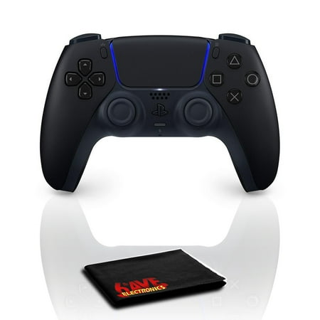 PlayStation 5 DualSense Wireless Controller (Black) with Cleaning Cloth