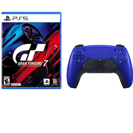 PlayStation 5 DualSense Wireless Controller Cobalt Blue + Gran Turismo 7 Standard Edition PS5