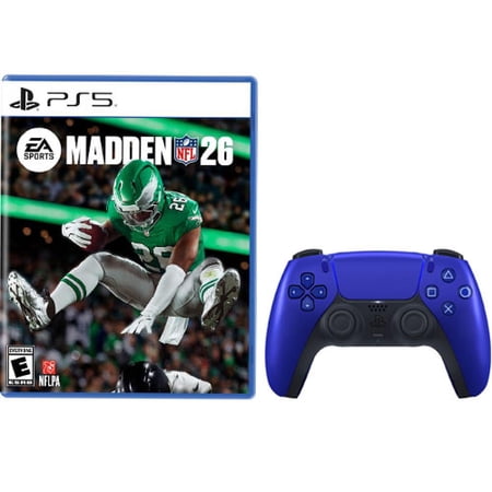 PlayStation 5 DualSense Wireless Controller Cobalt Blue + Madden NFL 26 Standard Edition PlayStation 5 - Controller is compatible with PlayStation 5 console, PC/Mac, Mobile devices - For PlayStatio...