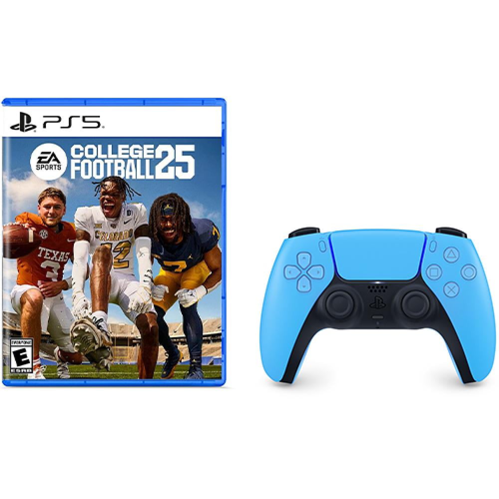 PlayStation 5 DualSense Wireless Controller Starlight Blue + College Football 25 Standard Edition PlayStation 5 - For PlayStation 5 - Rated E (Everyone) - Sports Game