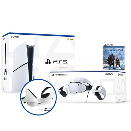 PlayStation 5 God of War Ragnarok & PSVR2 Deluxe Combo, VR2 Headset, Sense Controllers, PS5 Disc Console, DualSense, 4K HDR Rendering, Eye Tracking, with IGRL Charging Dock- PS5 VR2 Bundle