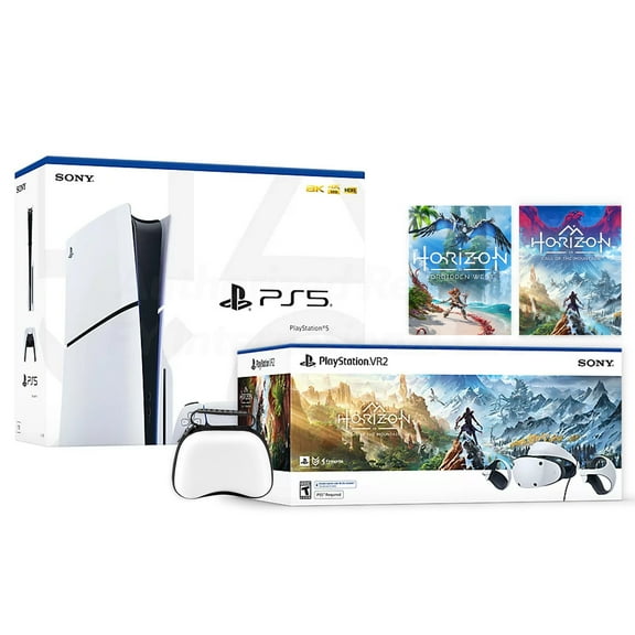 PlayStation 5 Horizon Forbidden West & PSVR2 Horizon Call of the Mountain Deluxe Combo, VR2 Headset, Sense Controllers, PS5 Disc Console, DualSense, 4K HDR, with Mytrix Case- PS5 VR2 Bundle