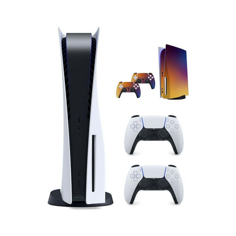 PlayStation 5 New 825GB SSD Console Disc Drive Version with Wireless  Controller and Mytrix Purple Orange Fade Full Body Skins for PS5 Disc  Edition