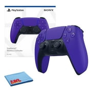 PlayStation 5, PS5 DualSense Wireless Controller - Galactic Purple Bundle with 6Ave Microfiber Cleaning Cloth