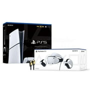 PlayStation 5 Slim & PSVR2 Deluxe Combo, VR2 Headset, Sense Controllers, PS5 Digital Console, DualSense, 4K HDR Advanced Rendering, Eye Tracking, Adjustable Lens, with Mytrix HDMI2.1- PS5 VR2 Bundle