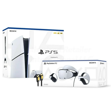 PlayStation 5 & PSVR2 Deluxe Combo, VR2 Headset, Sense Controllers, PS5 Disc Console, DualSense, 4K HDR Advanced Graphical Rendering, Eye Tracking, Adjustable Lens, with Mytrix HDMI2.1- PS5 VR2 Bundle