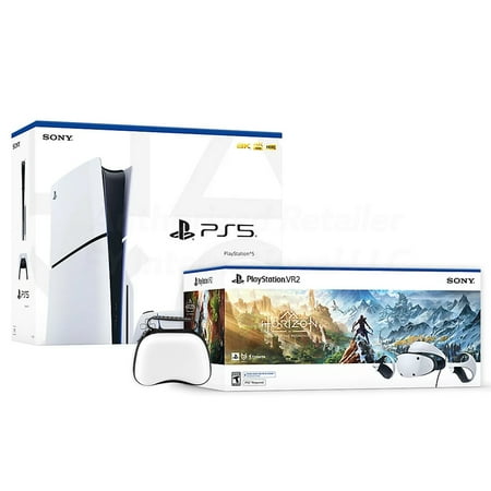 PlayStation 5 Slim & PSVR2 Horizon Call of the Mountain Deluxe Combo, VR2 Headset, Sense Controllers, PS5 Disc Console, DualSense, 4K HDR Advanced Rendering, Mytrix Case - PS5 VR2 Bundle
