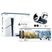 PlayStation 5 & PSVR2 Horizon Call of the Mountain Deluxe Combo, VR2 Headset, Sense Controllers, PS5 Disc Console, DualSense, 4K HDR Advanced Graphical Rendering, w/ IGRL Charging Dock- PS5 VR2 Bundle