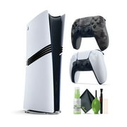 PlayStation 5 Pro (2TB Console) + Sony PS5 DualSense Wireless Controller V2 (2024 Model)- Grey Camo + Diginerds Cleaning Kit