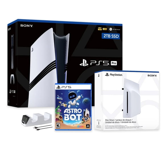 PlayStation 5 Pro 2TB SSD Console with Disc Drive, Wireless Controller and Charger, ASTRO BOT - CFI-7019 PS5 Pro