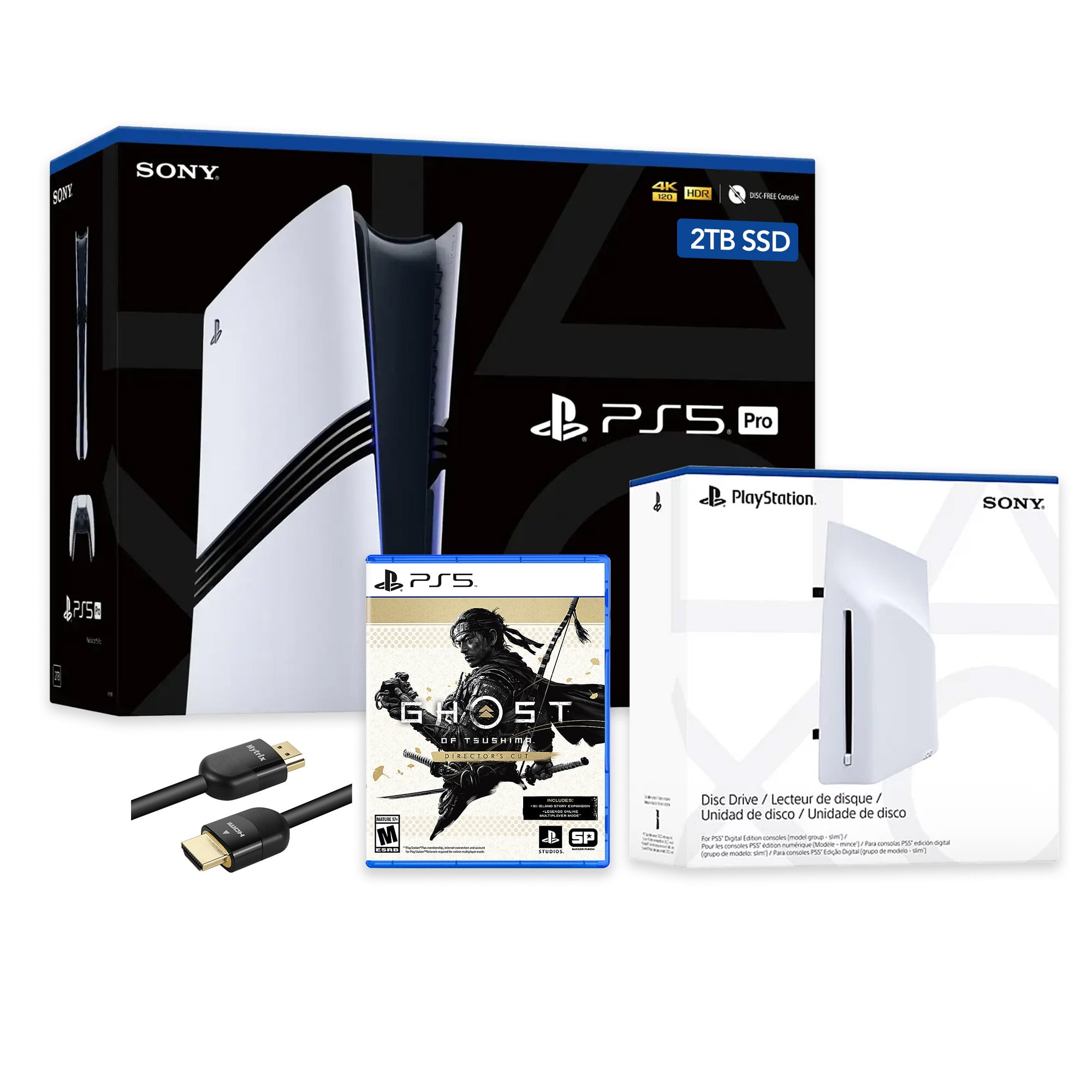 おもちゃ PS5 PRO CFI-7000 PlayStation 5 Pro 3TB SSD Console with Disc Drive, Wireless