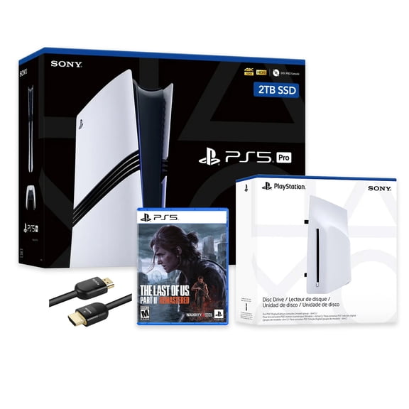 PlayStation 5 Pro 2TB SSD Console with Disc Drive, Wireless Controller and The Last of Us Part II Remastered - CFI-7019 PS5 Pro
