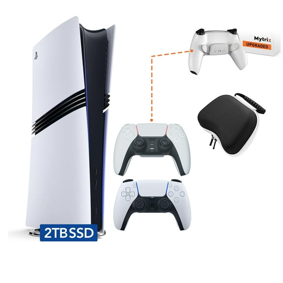 PlayStation 5 Pro 2TB SSD Digital Console, an Additional Mytrix Upgraded PS5 Controller with Remappable Back Paddles and Turbo, plus Controller Case - Flagship PS5 Pro Console