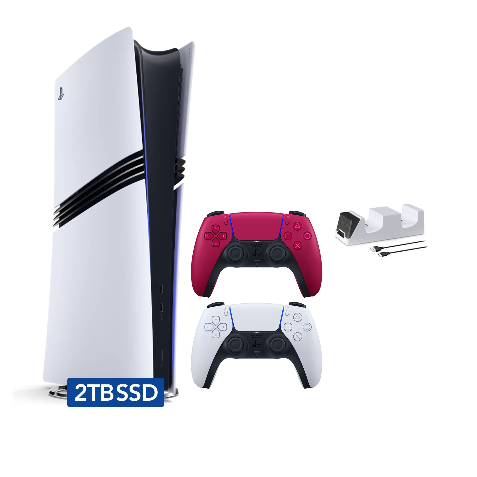 PlayStation 5 Slim 1TB SSD Gaming Console Bundle with Two