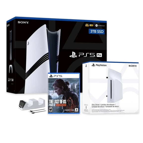PlayStation 5 Pro 3TB SSD Console with Disc Drive, Wireless Controller and Charger, The Last of Us Part II Remastered - CFI-7019 PS5 Pro