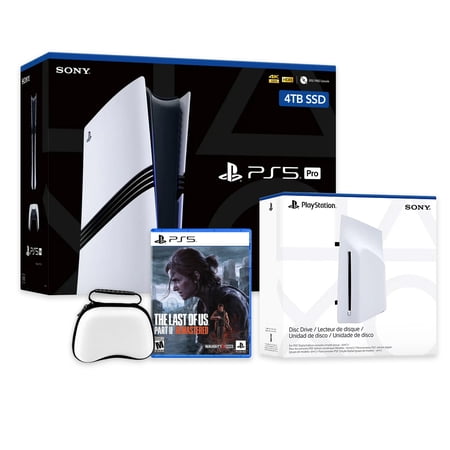 PlayStation 5 Pro 4TB SSD Console with Disc Drive, Wireless Controller and Case, The Last of Us Part II Remastered - CFI-7019 PS5 Pro