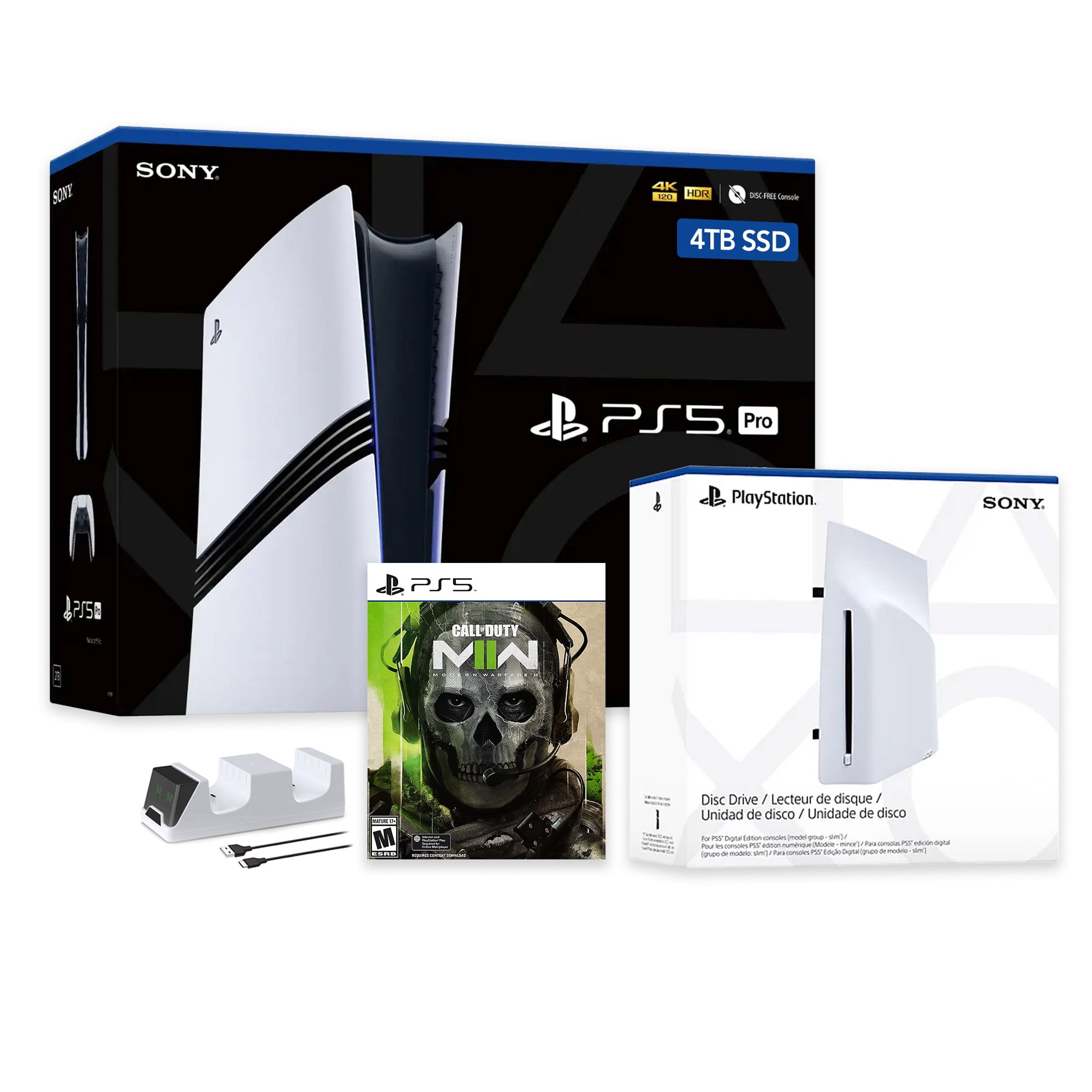 PlayStation5/PS5/CFI-1000A/4TB増設！ PlayStation 5 Pro 4TB SSD Console with Disc Drive, Wireless