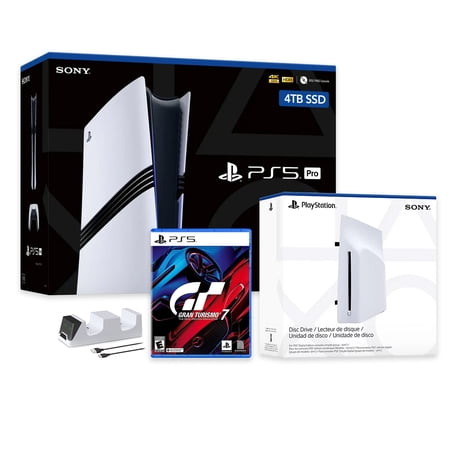 PlayStation 5 Pro 4TB SSD Console with Disc Drive, Wireless Controller and Charger, Gran Turismo 7 - CFI-7019 PS5 Pro