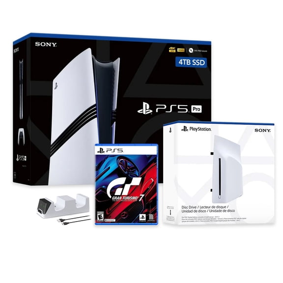 PlayStation 5 Pro 4TB SSD Console with Disc Drive, Wireless Controller and Charger, Gran Turismo 7 - CFI-7019 PS5 Pro