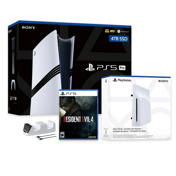PlayStation 5 Pro 4TB SSD Console with Disc Drive, Wireless Controller and Charger, Resident Evil 4 - CFI-7019 PS5 Pro