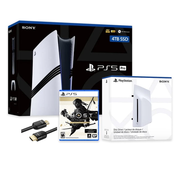 PlayStation 5 Pro 4TB SSD Console with Disc Drive, Wireless Controller and Ghost of Tsushima - CFI-7019 PS5 Pro