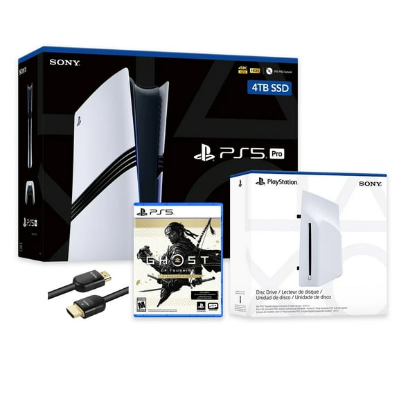 PlayStation 5 Pro 4TB SSD Console with Disc Drive, Wireless Controller and Ghost of Tsushima - CFI-7019 PS5 Pro