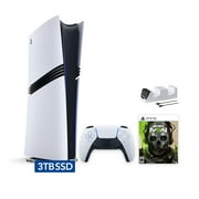 PlayStation 5 Pro Upgraded 3TB Digital Edition Call of Duty Modern Warfare II Bundle and Mytrix Controller Charger - White, Flagship Pro PS5 3TB PCIe SSD Gaming Console