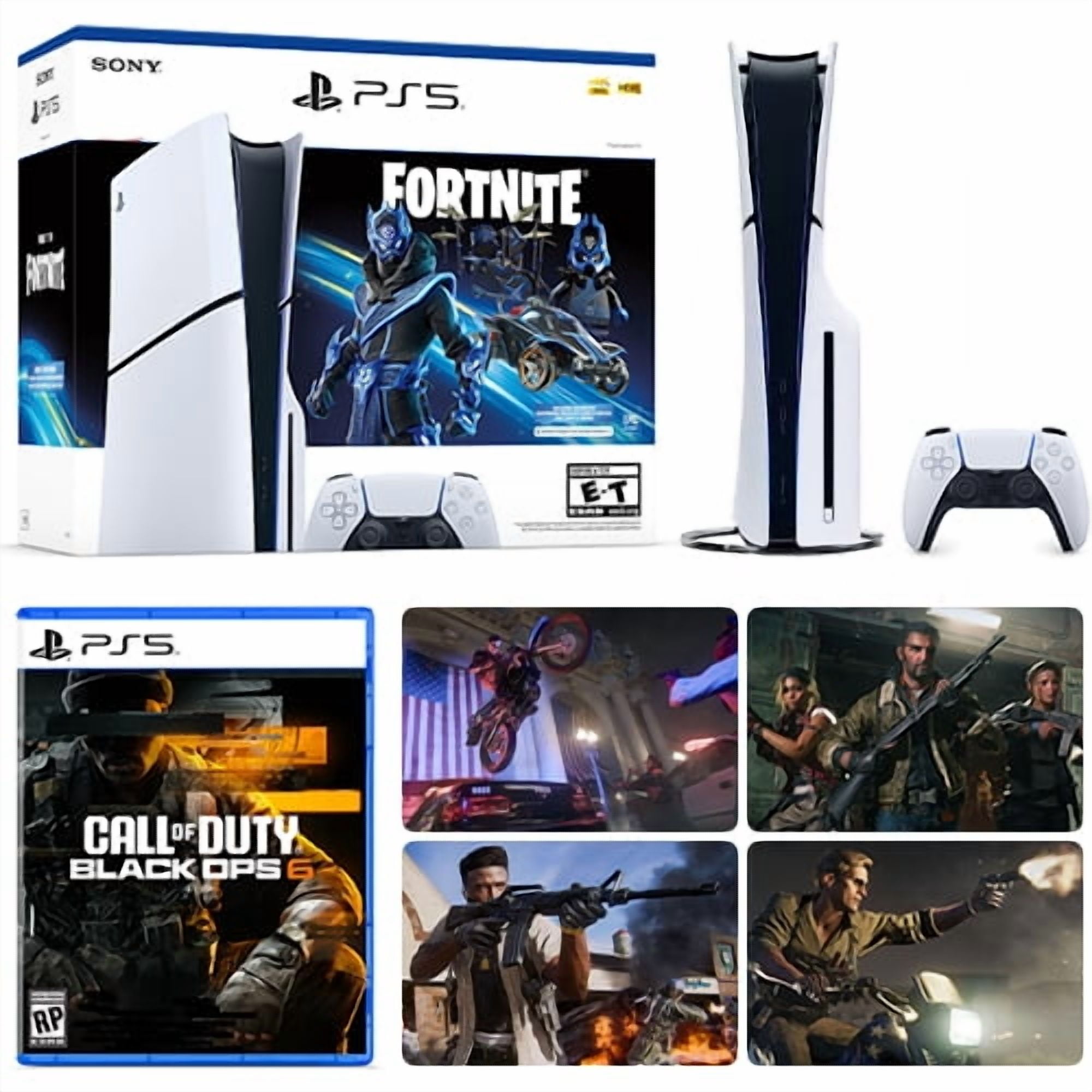 Sony PlayStation 5 Slim Console, Fortnite Cobalt Star Bundle, 1TB
