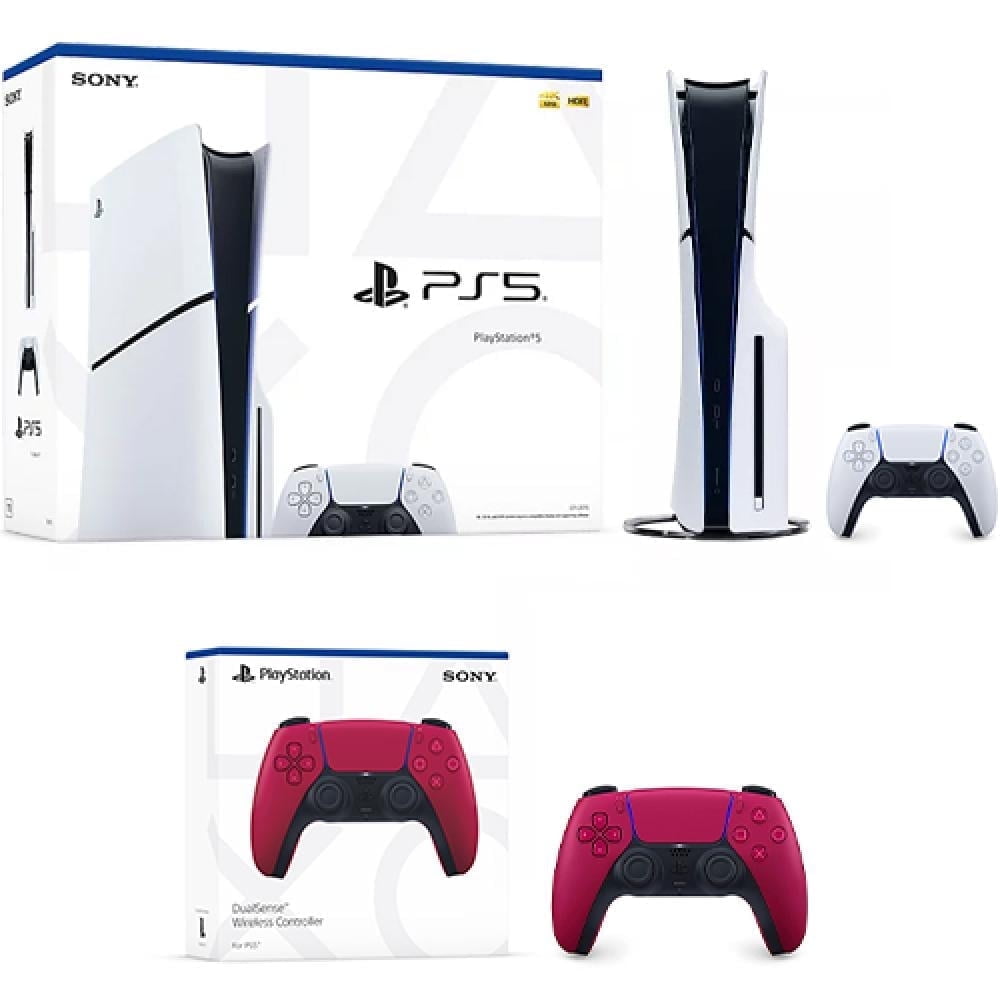PlayStation 5 Digital Slim Console + PlayStation 5 DualSense Wireless Controller Cosmic Red