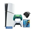 thumbnail image 1 of PlayStation 5 Slim Digital 1.8TB SSD Fortnite Flowering Chaos Console with Two Controllers, White and Chroma Teal DualSense and Hard Shell Protective Controller Case - PS5 Slim Digital Console, 1 of 9