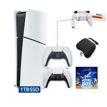 PlayStation 5 Slim Digital 1TB SSD ASTRO BOT Console, an Additional Upgraded PS5 Controller with Remappable Back Paddles and Turbo, plus Controller Case - PS5 Slim Digital Console