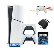 PlayStation 5 Slim Digital 2.8TB SSD Fortnite Cobalt Star Console, an Additional Upgraded PS5 Controller with Remappable Back Paddles and Turbo, Controller Case - PS5 Slim Digital Console