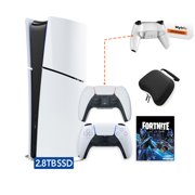 PlayStation 5 Slim Digital 2.8TB SSD Fortnite Cobalt Star Console, an Additional Upgraded PS5 Controller with Remappable Back Paddles and Turbo, Controller Case - PS5 Slim Digital Console