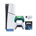 thumbnail image 1 of PlayStation 5 Slim Digital 2.8TB SSD Fortnite Cobalt Star Console with Two Controllers, White and Chroma Teal DualSense and Dual Controller Charger - PS5 Slim Digital Console, 1 of 8