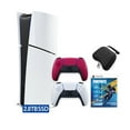 thumbnail image 1 of PlayStation 5 Slim Digital 2.8TB SSD Fortnite Flowering Chaos Console with Two Controllers, White and Cosmic Red DualSense and Hard Shell Protective Controller Case - PS5 Slim Digital Console, 1 of 9