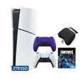 thumbnail image 1 of PlayStation 5 Slim Digital 2TB SSD Fortnite Cobalt Star Console with Two Controllers, White and Galactic Purple DualSense and Hard Shell Protective Controller Case - PS5 Slim Digital Console, 1 of 9