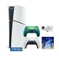 thumbnail image 1 of PlayStation 5 Slim Digital 3TB SSD ASTRO BOT Console with Two Controllers, White and Chroma Teal DualSense and Dual Controller Charger - PS5 Slim Digital Console, 1 of 9