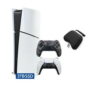 PlayStation 5 Slim Digital 3TB SSD Edition Bundle with Two Controllers White and Gray Camouflage Dualsense and Mytrix Controller Case - Slim PS5 3TB PCIe SSD Gaming Console JP Version Region Free