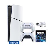 PlayStation 5 Slim Digital 825GB SSD Fortnite Cobalt Star Console with Two Controllers, White and Chroma Pearl DualSense and Dual Controller Charger - PS5 Slim Digital Console
