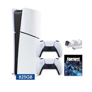 PlayStation 5 Slim Digital 825GB SSD Fortnite Cobalt Star Console with Two DualSense Controllers and Dual Controller Charger - PS5 Slim Digital Console