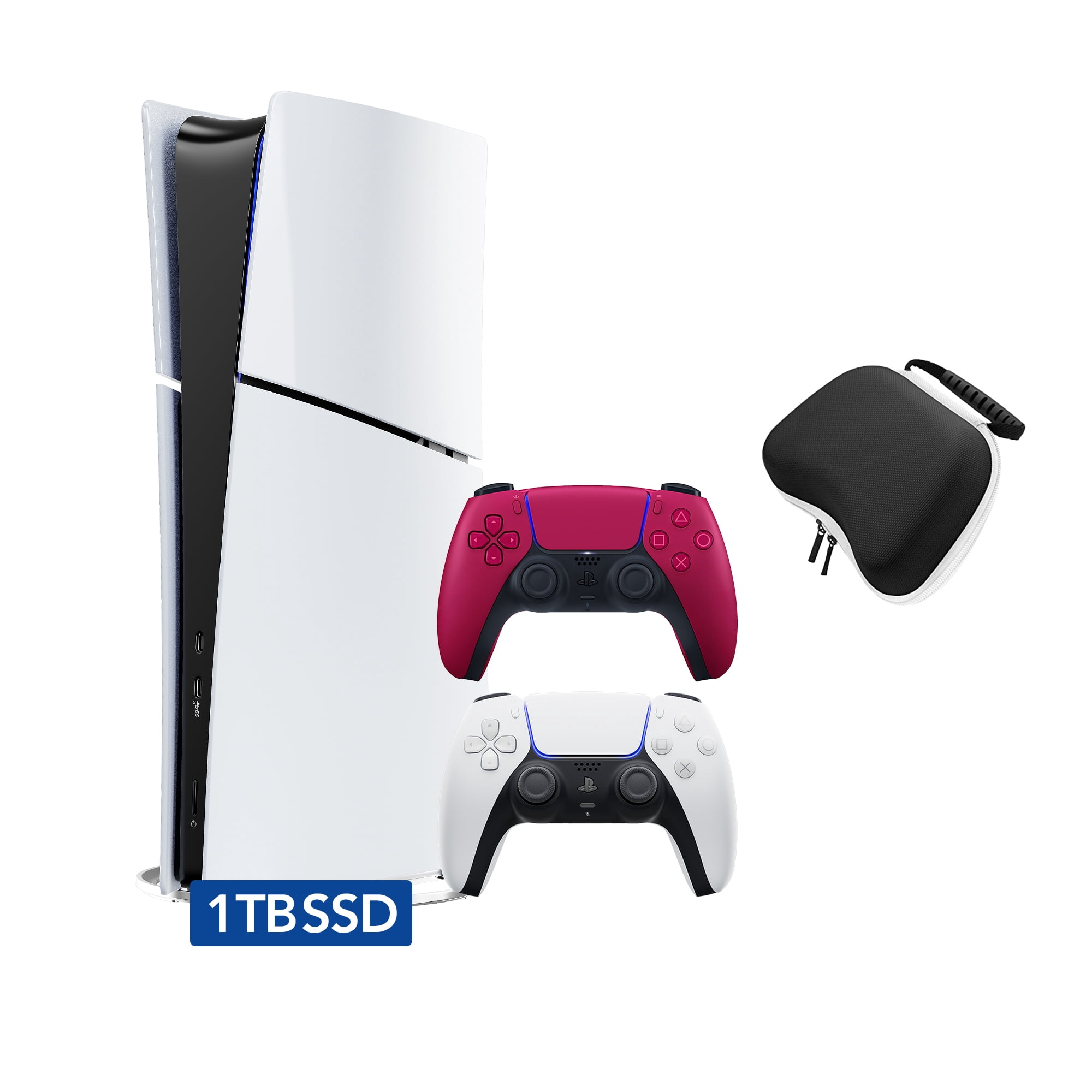 PlayStation 5 Slim 1TB SSD Gaming Console Bundle with Two 