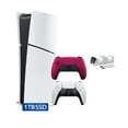 thumbnail image 1 of PlayStation 5 Slim Digital Edition Bundle with Two Controllers White and Cosmic Red Dualsense and Mytrix Controller Charger - Slim PS5 1TB PCIe SSD Gaming Console, 1 of 7