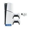 thumbnail image 1 of PlayStation 5 Slim Digital Edition Bundle with Two DualSense Controllers and Mytrix Controller Charger - White, Slim PS5 1TB PCIe SSD Gaming Console, 1 of 7
